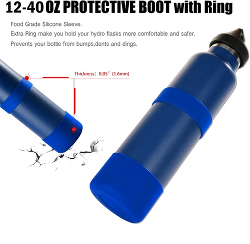 Silicone Double Protective Bottle Boot/Bottle Sleeve for Hydro Flask 12 to 40oz - Picture 5 of 46