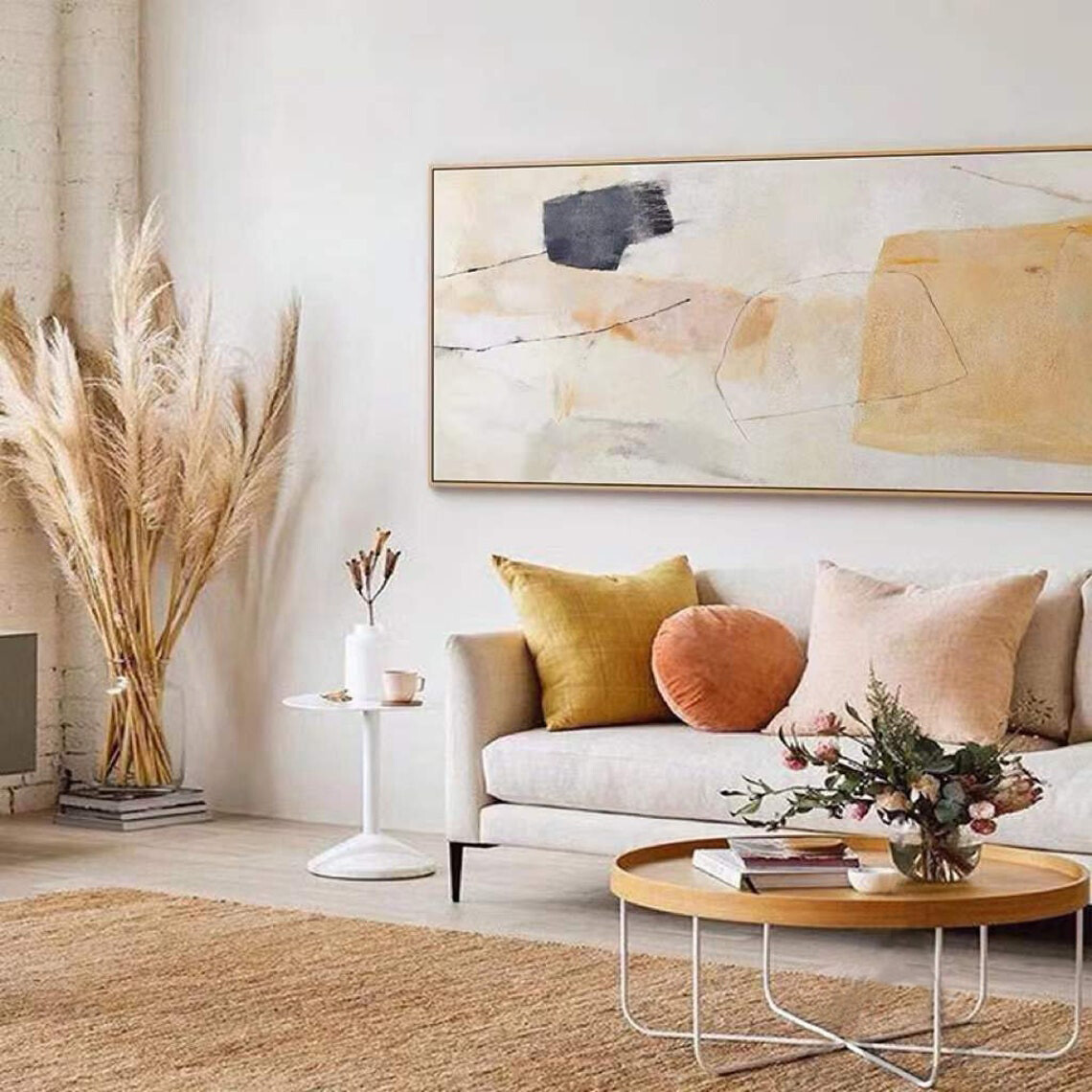 Hand Painted Abstract Painting On Canvas Modern Art Minimalist Art