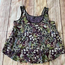 Pure Energy Top Womens 4 Tank Shell Blouse Floral Zebra Print Sleeveless 4X
