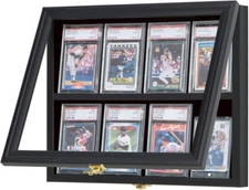 Baseball Sports Card Display Case - 8 Graded Card Frame - Crystal Clear View, UV