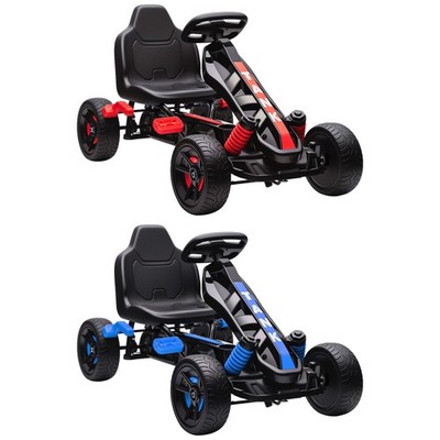 AIYAPLAY Gokart Tretauto mit Handbremse, Automatisches Kupplungssystem