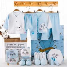 Baby Erstausstattung Set Neugeborene Panda Blau Baumwolle Geschenkset 0-3M