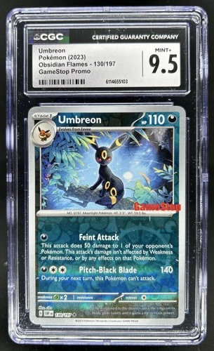 2023 Pokemon SV  Umbreon Reverse Holo Gamestop Stamp Promo #130/197 CGC 9.5