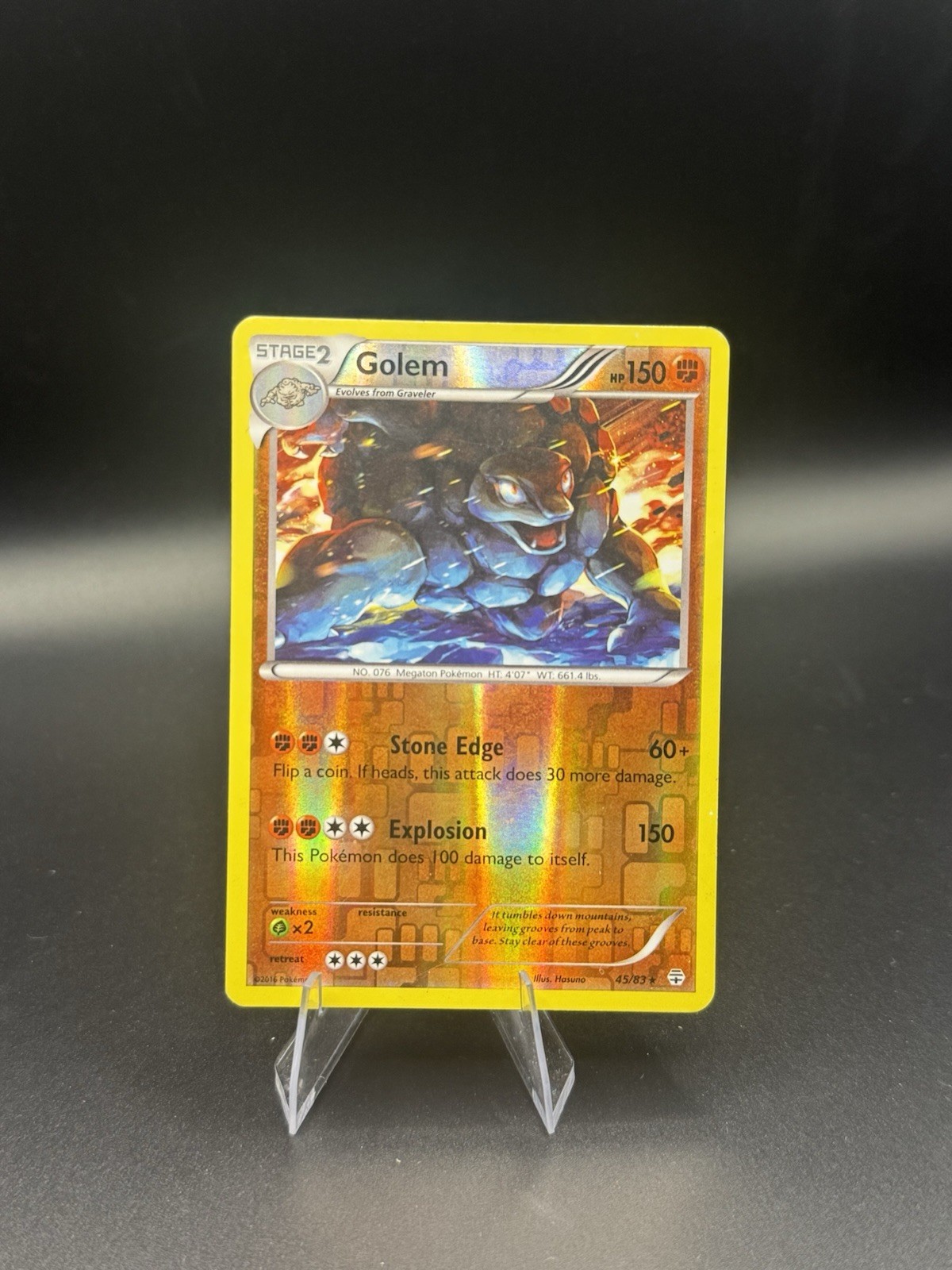 Pokemon TCG Golem 45/83 Holo Rare Generations Reverse Holo NM