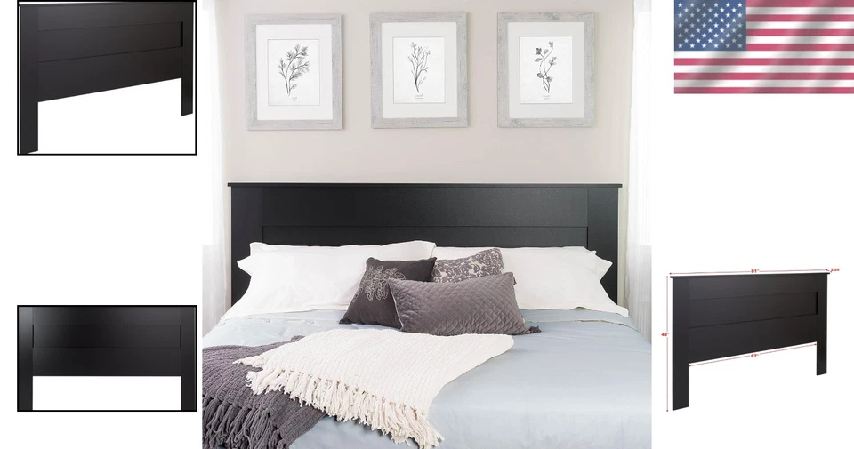 Elegante cabecero de panel plano tamaño king - 81" de ancho, madera de ingeniería no tóxica Foto 2 de 4