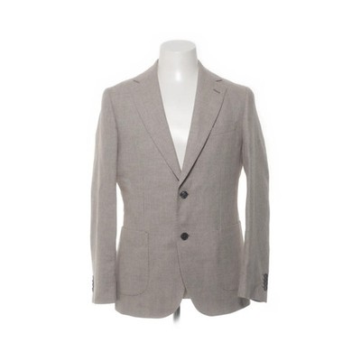 Due Signori, Blazer, Größe: 48, Beige, Baumwolle/Wolle, Fischgräte, Tweed #F3p