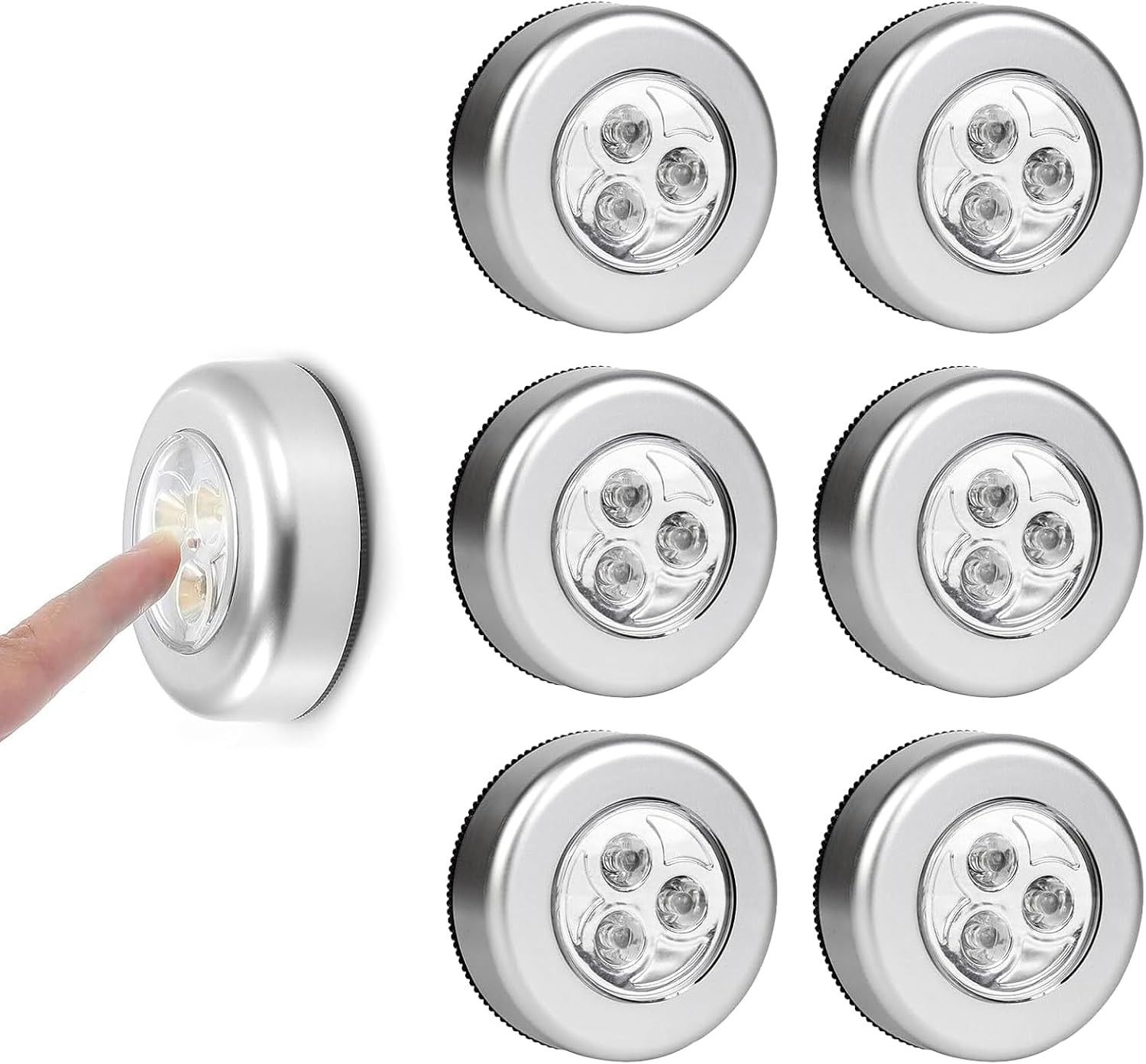 6 Pezzi Luce Adesiva a Batteria Luce Led Adesiva a Batteria Luci Touch LED Touch