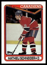 1990-91 Topps Mathieu Schneider Rookie Montreal Canadiens #372