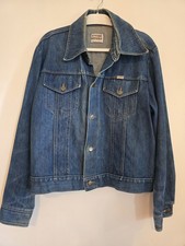 Sedgefield Vtg Denim Jacket Sz L Rare Med Wash Men USA Made 1970's Trucker Camp
