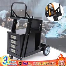 Welding Cart with 4 Drawers for MIG TIG Welder and Plasma Cutter 360 Rolling