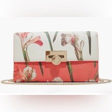 Ted Baker Parisa Floral Crossbody Clutch Coral Cream nwt