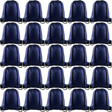 Drawstring Backpack, 25Pcs Navy Blue, Lightweight Gym Bag for Sports, Travel, Yo