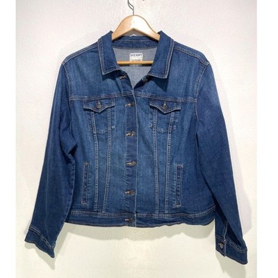 Old Navy denim Jacket long sleeve western country biker winter women XXL TG