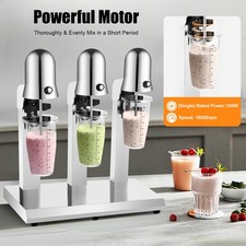 540W Milkshake Maker Machine Triple Head Malt Maker Stainless Steel Drink Mixer