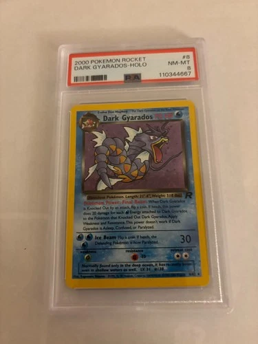 2000 POKEMON ROCKET #8 DARK GYARADOS HOLO PSA 8