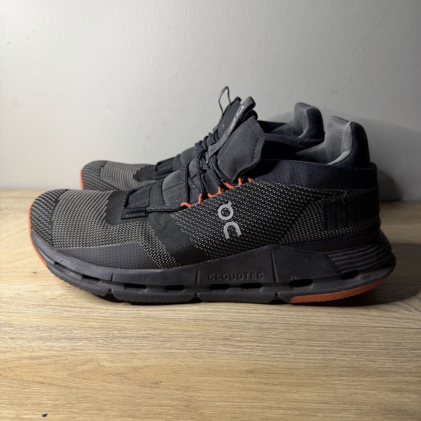 On Cloud Cloudnova Black Eclipse Orange Running S… - image 1