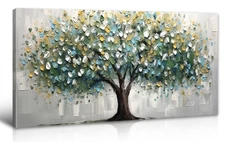 Tree of Life Wall Art Large Modern Canvas Print Framed Landscape Picture, Rea...