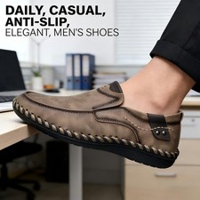 Mens Leather Casual Slip On Shoes, Handmade L...
