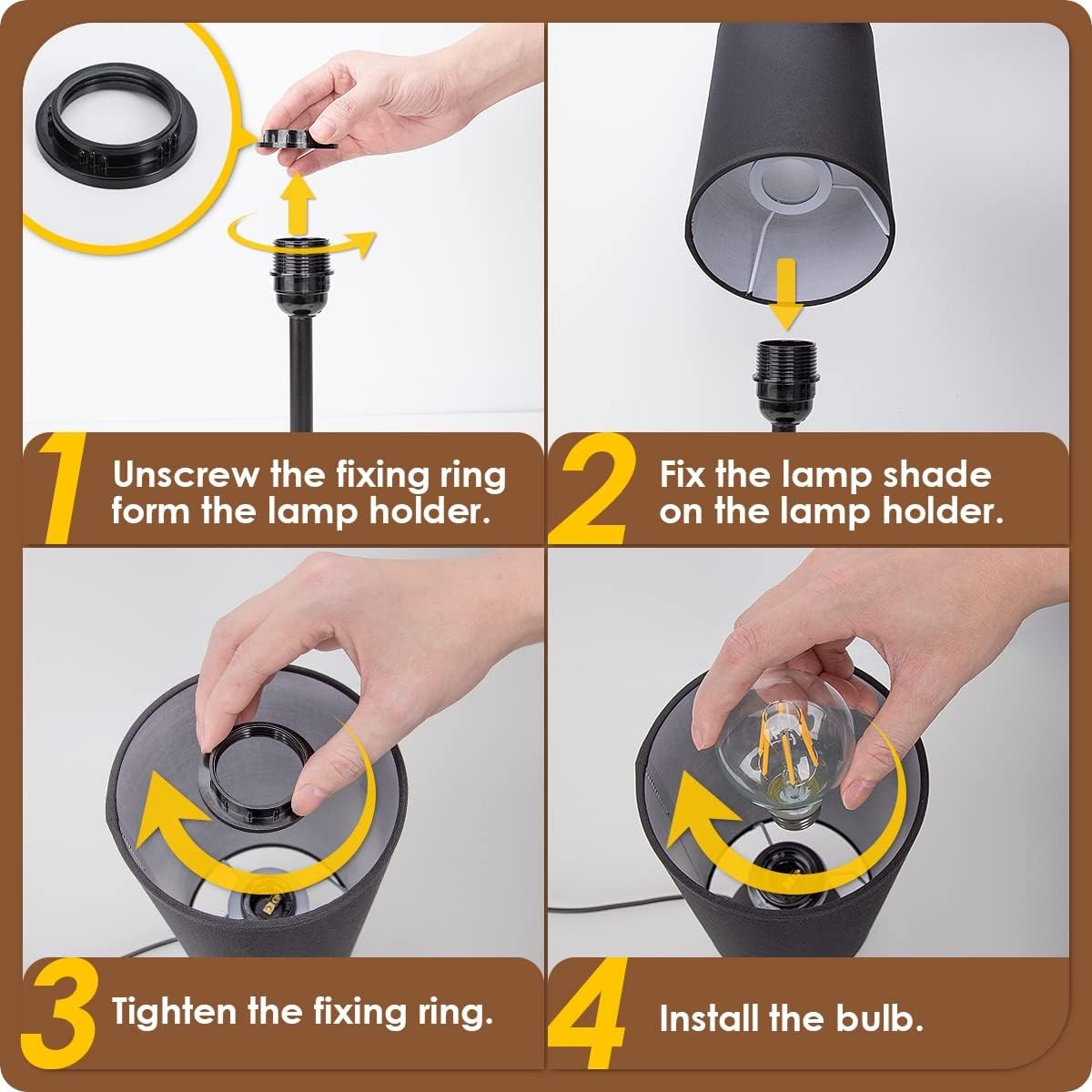 Bedside Lamps with USB Port - Touch Control Table Lamp for Bedroom 3 Way Black