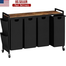 Laundry Hamper W/ Removable Bags Wheeled Organizer 220L Space Saving Design New