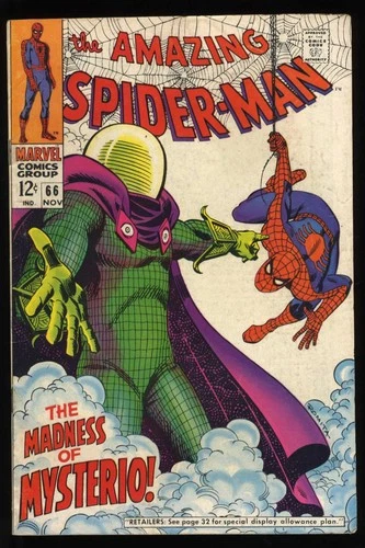 Amazing Spider-Man #66 VG/FN 5.0 Mysterio Appearance! Romita Cover! Marvel 1968