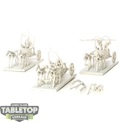 Tomb Kings of Khemri - 3x Skeleton Chariots - grundiert