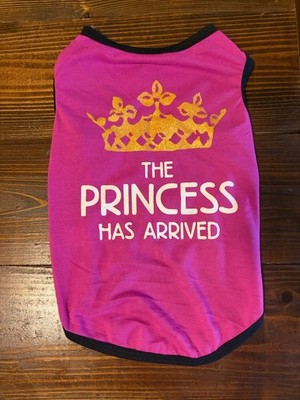Born to be Loved L Dog Shirt Polyester Pink Black ''The Princess Has Arrived''