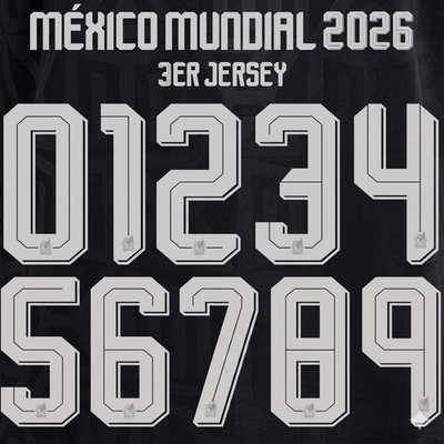 Mexico Third Jersey World Cup Name and Number Set - Iron Pressed