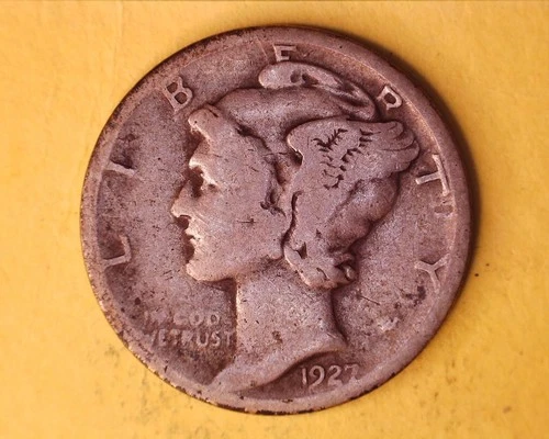 1927-D Mercury Head Silver Dime VG  ***323-6