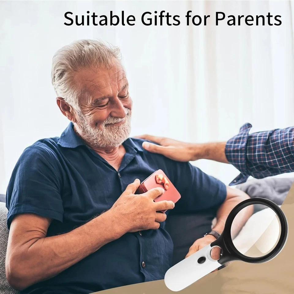 3 LED Light 45X Handheld Magnifier Reading Magnifying Glass Lens Jewelry Loupe - Image 2 of 4