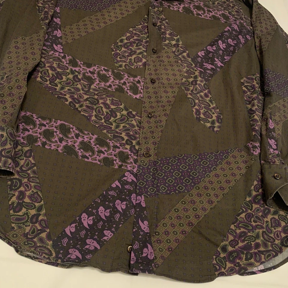 Camisa ETRO Milano Paisley Patchwork Manga Larga Abotonada Algodón Italia 42 Foto 4 de 4