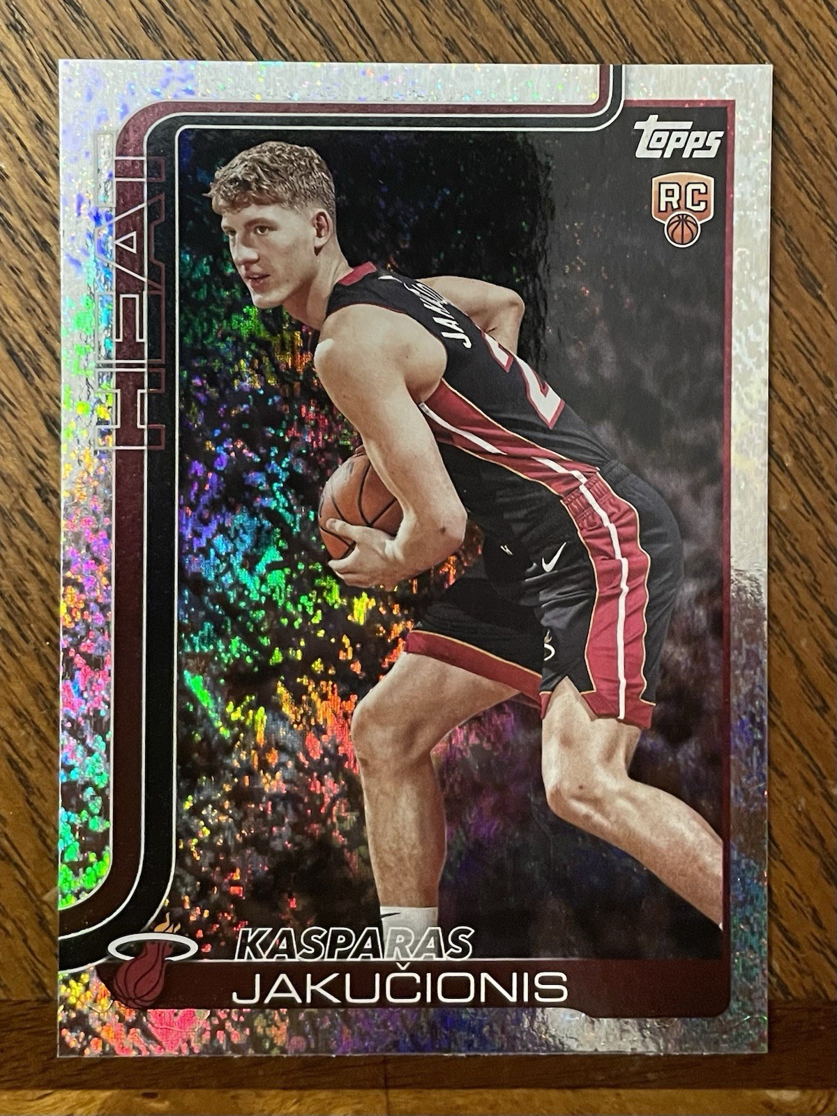 2025-26 Topps Basketball Kasparas Jakucionis Rookie Holo Foil #220 Miami Heat RC