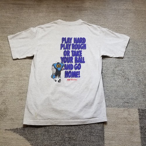 Vintage No Fear Shirt Mens Large Gray Play Hard Rough Or Go Home 90s Made In USA