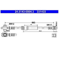 2X Bremsschlauch Vorne FüR VW Touran 1T 1.2 1.4 1.6 1.9 2.0 03 Bis 15 ATE Neu