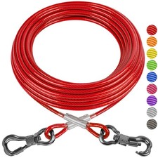 30ft Dog Tie Out Cable, Heavy Duty Dog Chains for Outside with Lockable Hook,...