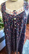Nightgown Secret Treasures 100 Cotton Knit Sleeveless Blue Sz L 12- 14 A750
