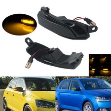 Schwarz Linse Blinker Spiegelblinker rechts+links für Skoda Fabia III NJ3 2014-