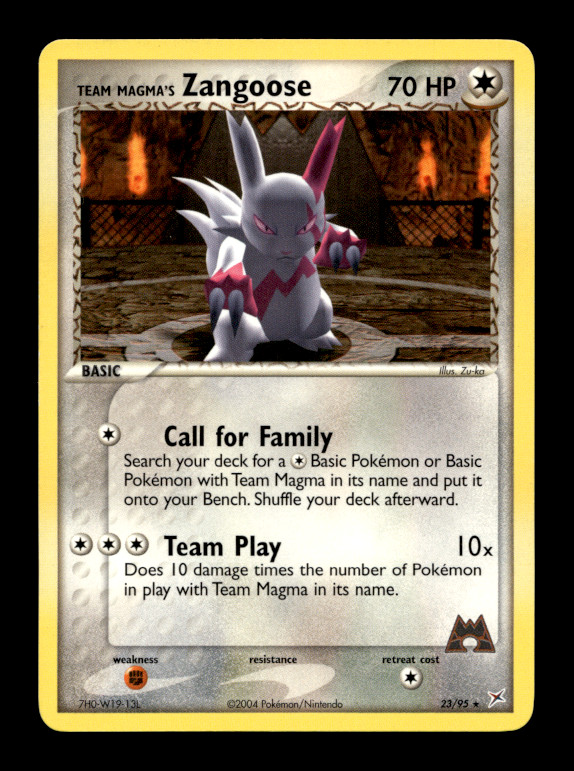 Team Magma's Zangoose Rare Team Magma vs Team Aqua 23/95 NM