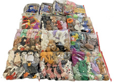 LOT OF 100 Ty BEANIE BABIES 87 Regular Sized, 3 Pinkys, 2 Jingle, 10 Teenie 
