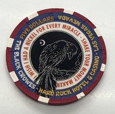 Hard Rock Hotel & Casino $5 Chip Las Vegas Nevada Black Crowes 1999