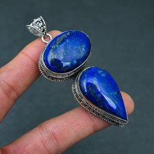 Lapis Lazuli Gemstone Handmade 925 Sterling Silver Jewelry Pendant Gift