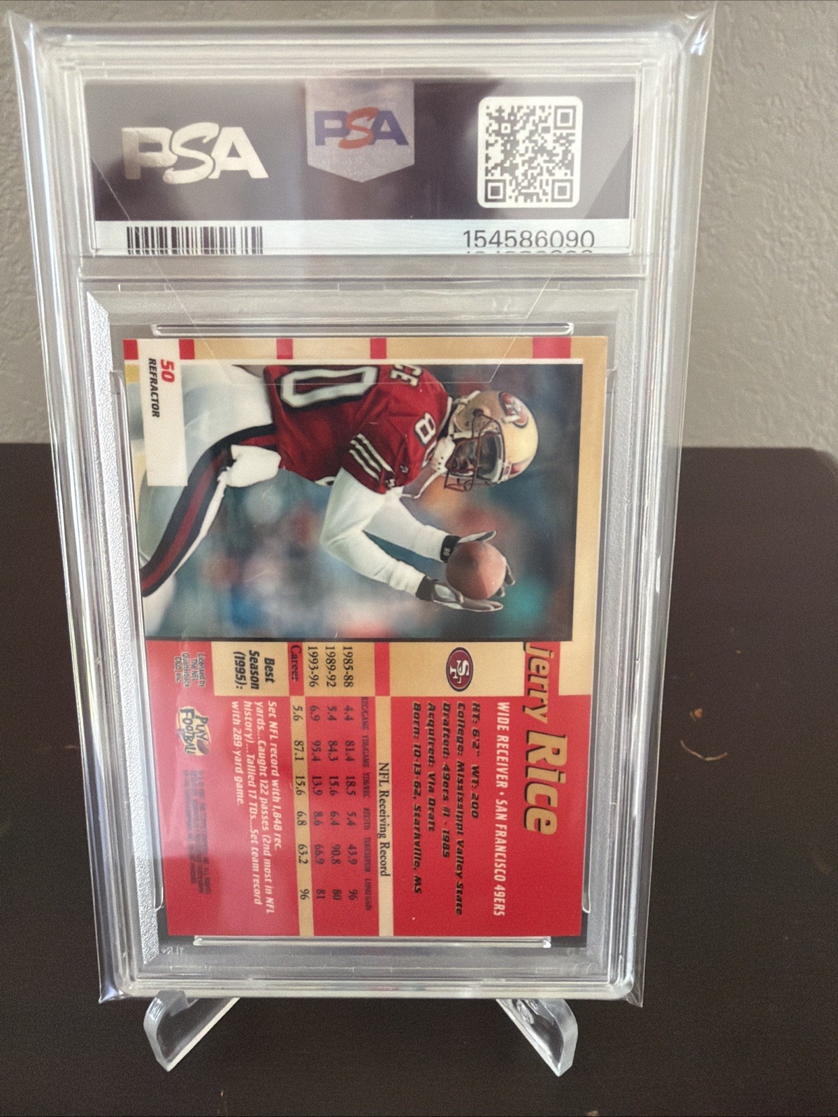 1997 Bowman's Best JERRY RICE *REFRACTOR* - PSA 8 MINT -  #50, HOF 49ers view 3