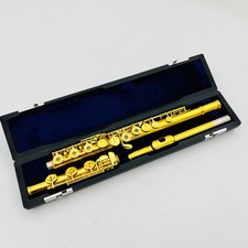hot sale C Tune Flute 17 Keys Opened Holes Copper Gold Lacquer Instrument w/Case