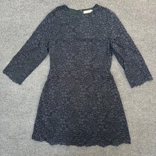 Tory Burch Women’s Lacey Midi Dress 3/4 Sleeve Knee Length Navy Semi Formal 10
