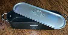Calphalon Aluminum Commercial Hard-Anodized Fish Poacher Pan w Lid