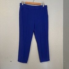 Escada Womens Cobalt Blue Straight Leg Crop Trouser 40 / Medium Classic Office
