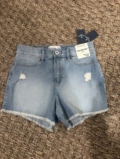 Abercrombie Kids Mini Mom Short High Rise Denim Shorts Light Blue Girls 11/12