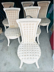 ALMOST FREE Hollywood Regency Six Custom High Back Chairs w Tufting & Greek Key