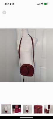 Authentic Cartier Le Must Burgundy Leather Zip-Around Crossbody w/Dustbag
