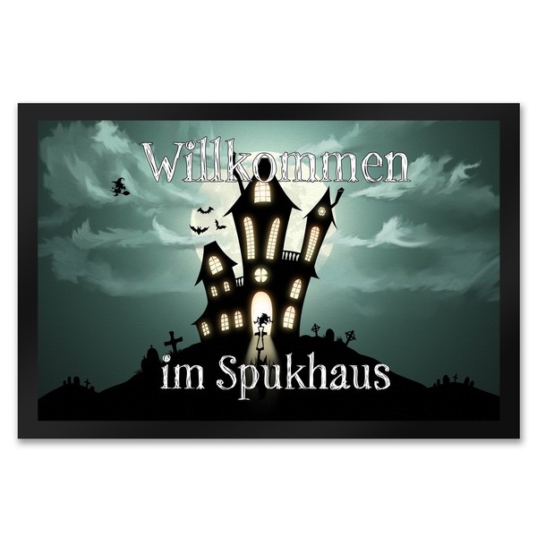 FußMatte XXL In 50X75 Cm Mit Gruseligem Halloween Motiv Und Spruch - Willkommen-image